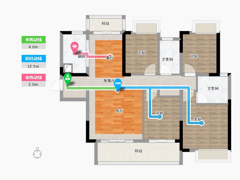 江西省-上饶市-玉山富力院士廷-109.02-户型库-动静线