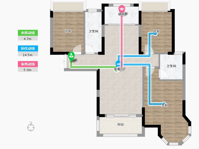 湖南省-永州市-苏通国际新城三期-120.00-户型库-动静线