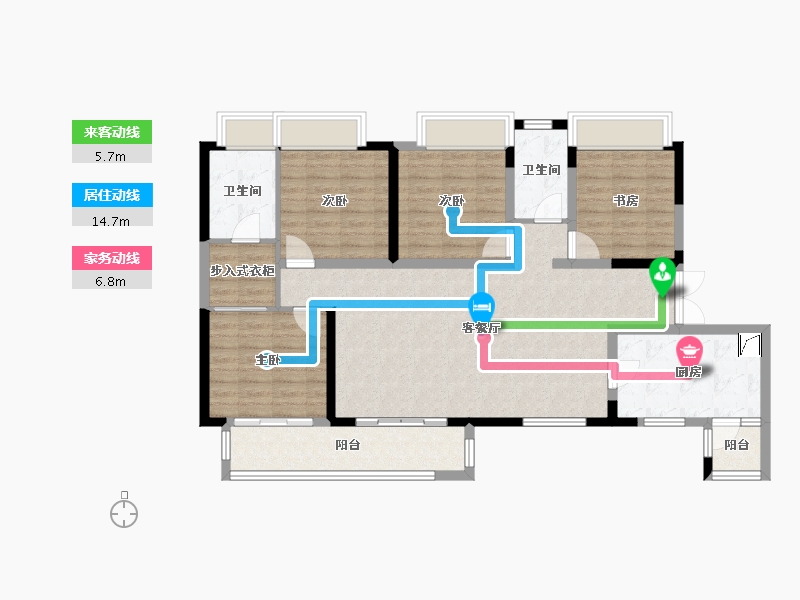 贵州省-贵阳市-华润国际-120.00-户型库-动静线