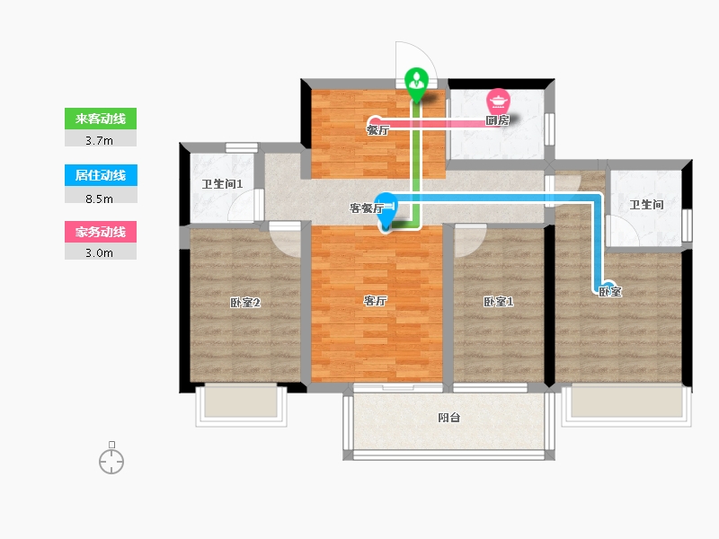 浙江省-湖州市-中南君启-79.51-户型库-动静线