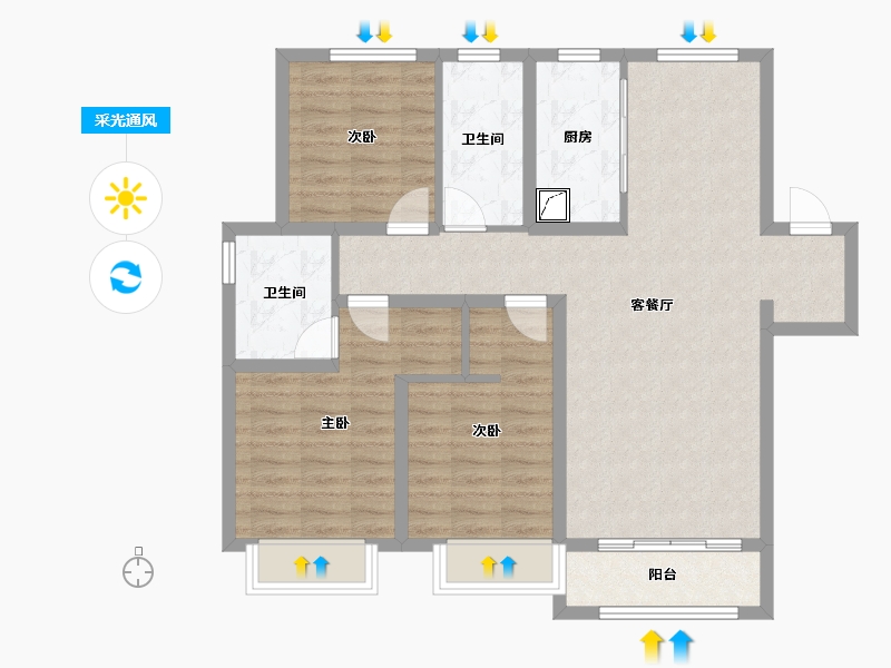 河北省-石家庄市-臻樾府-99.00-户型库-采光通风