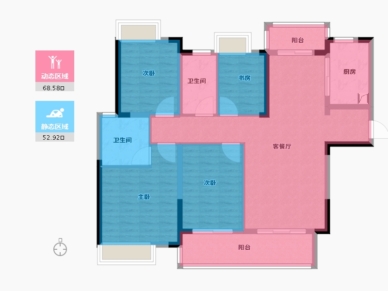 江西省-上饶市-玉山富力院士廷-109.02-户型库-动静分区