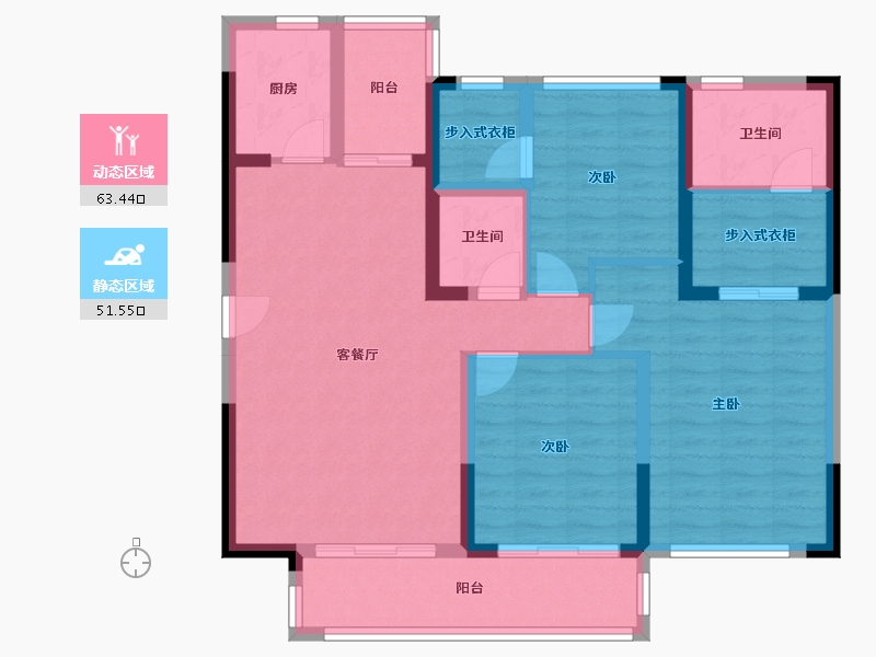 四川省-成都市-金山郡-84.00-户型库-动静分区