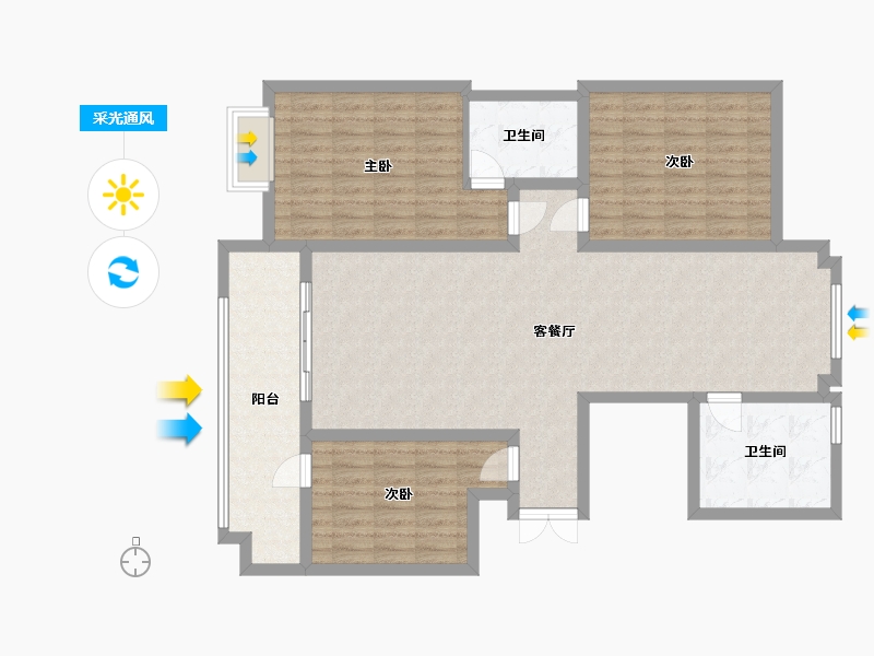 山东省-临沂市-景城花园-117.00-户型库-采光通风