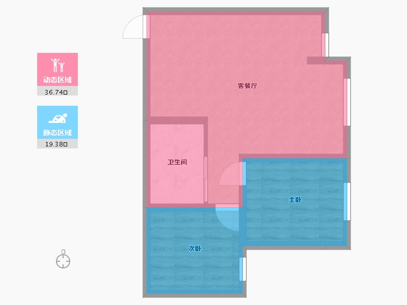 辽宁省-营口市-金泰城三期-59.88-户型库-动静分区