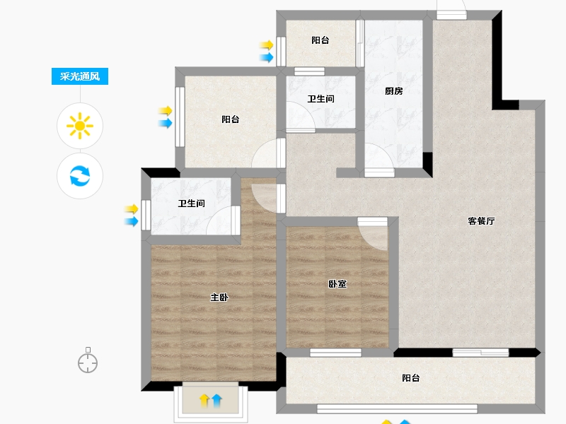 四川省-绵阳市-水晶郦城-108.00-户型库-采光通风