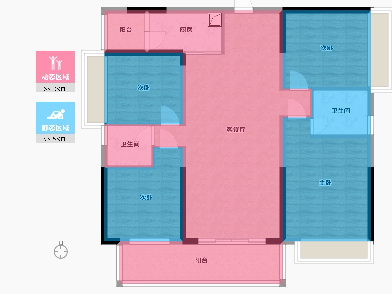 广东省-韶关市-青云府-108.79-户型库-动静分区