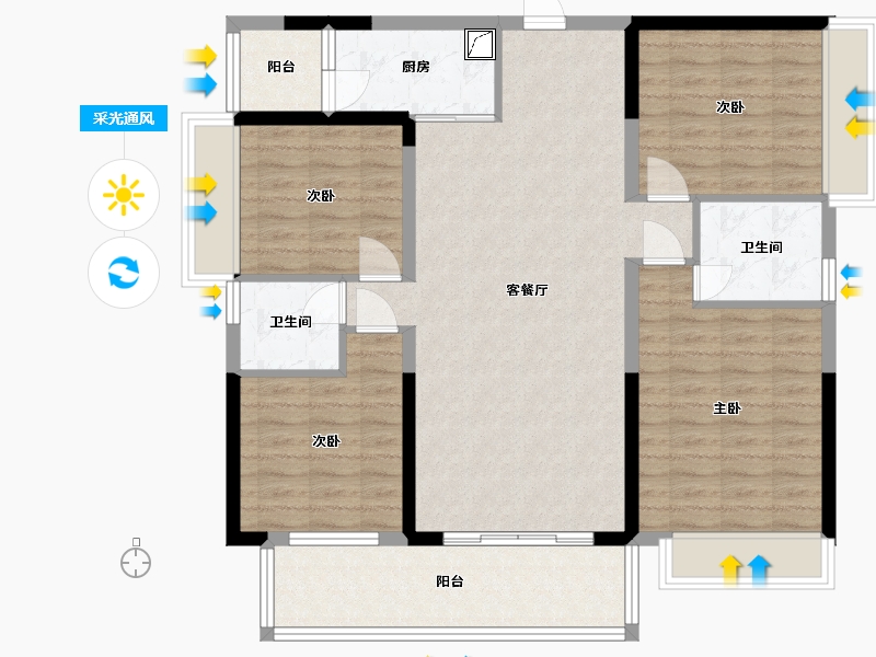 广东省-韶关市-青云府-108.79-户型库-采光通风