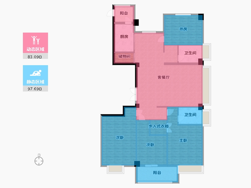 浙江省-温州市-中兴嘉苑-165.00-户型库-动静分区