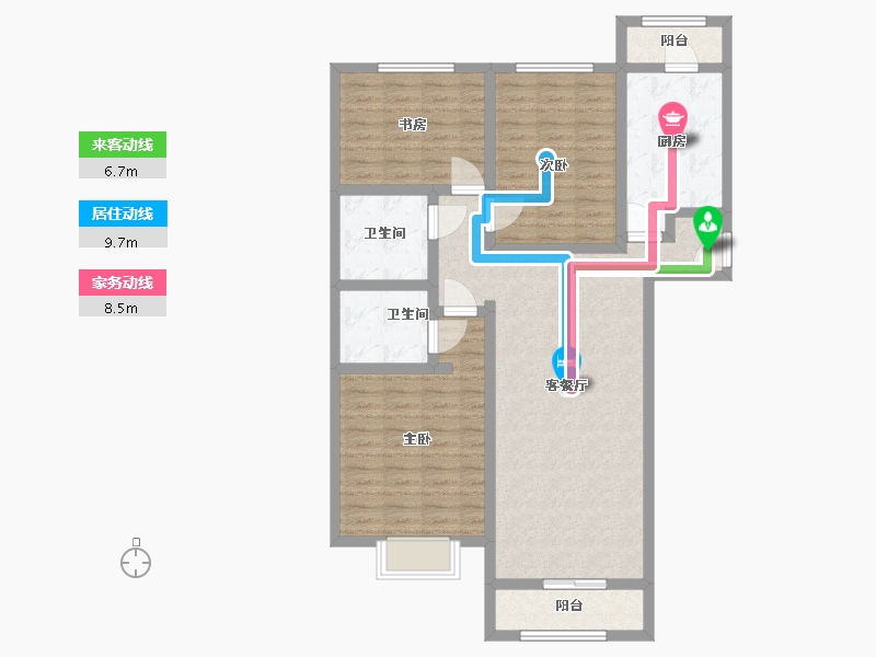 河北省-邯郸市-邯郸恒大悦府-101.00-户型库-动静线