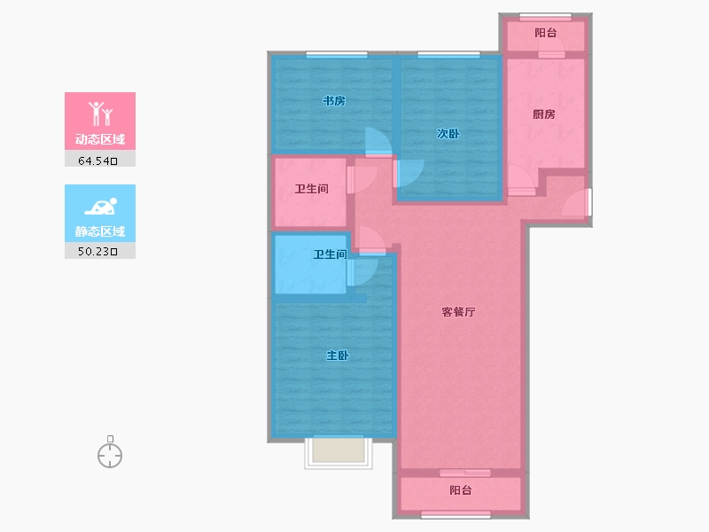 河北省-邯郸市-邯郸恒大悦府-101.00-户型库-动静分区