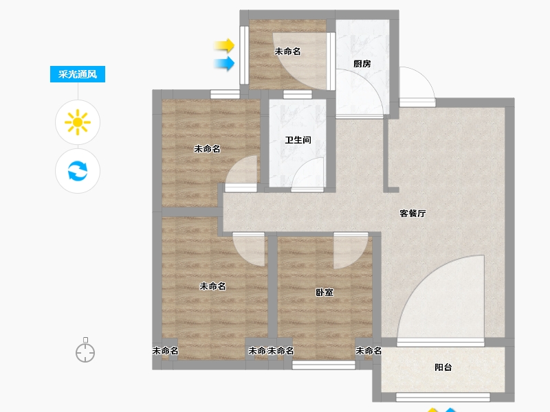 湖南省-岳阳市-金茂洞庭生态创新城-73.45-户型库-采光通风