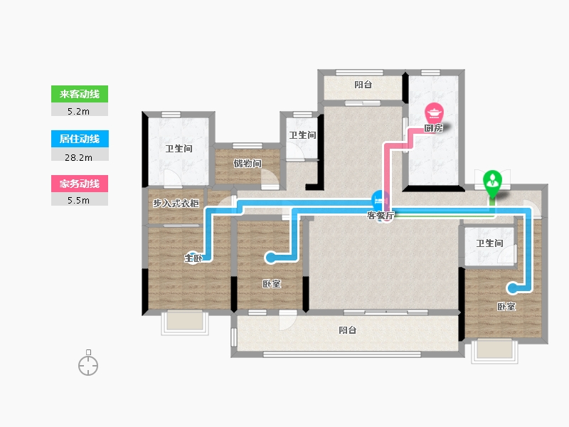 江苏省-常州市-熙华雅园-150.00-户型库-动静线