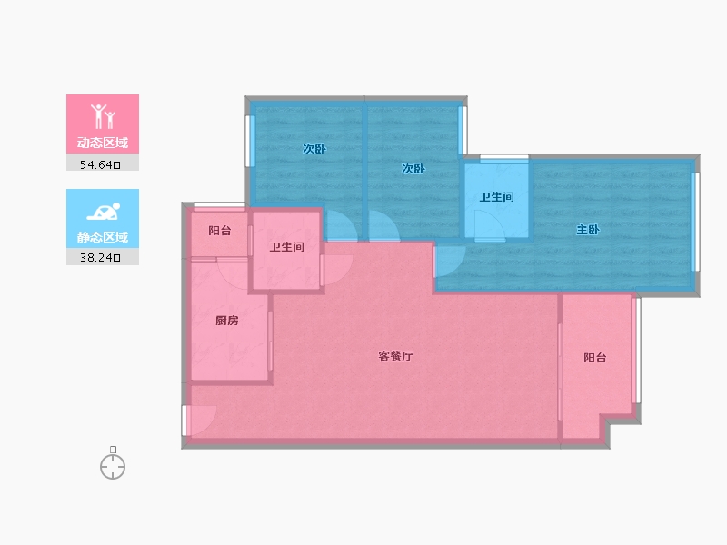 广东省-中山市-三乡钰海绿州-85.00-户型库-动静分区