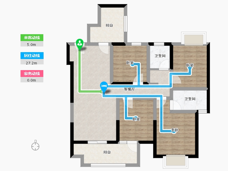 云南省-昆明市-安宁吾悦广场-95.66-户型库-动静线