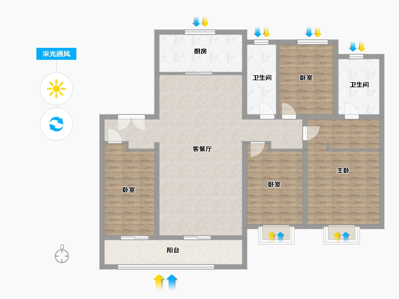 山西省-大同市-富力城-170.00-户型库-采光通风