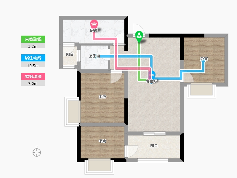 四川省-绵阳市-水晶郦城-105.00-户型库-动静线