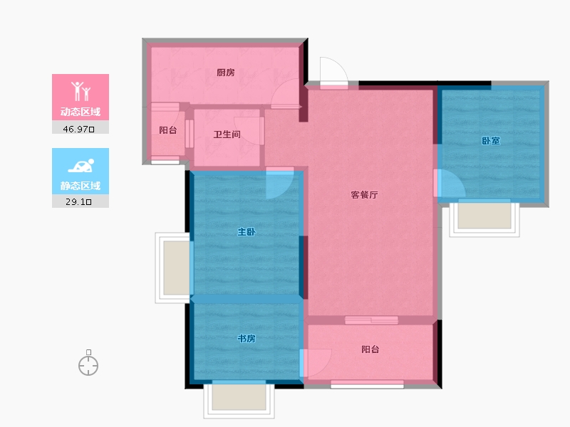 四川省-绵阳市-水晶郦城-105.00-户型库-动静分区