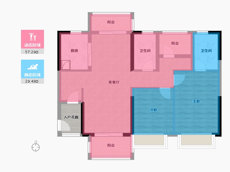 广东省-肇庆市-华润·观山悦园-79.98-户型库-动静分区