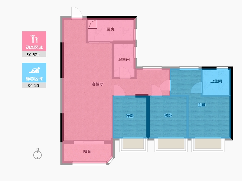 广东省-珠海市-中海星筑-78.00-户型库-动静分区