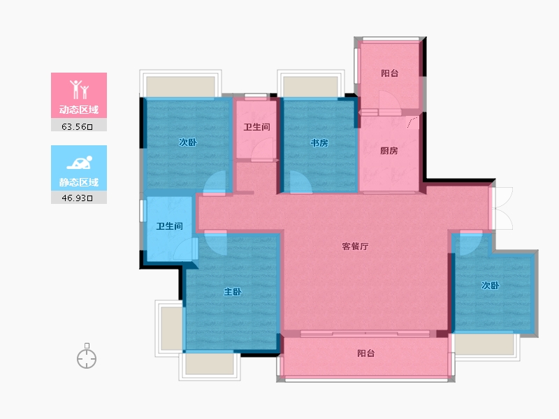 重庆-重庆市-首地江山赋-103.00-户型库-动静分区