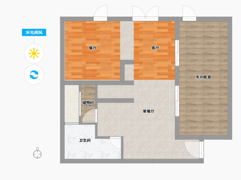 浙江省-湖州市-绿城·长兴桃花源-68.78-户型库-采光通风