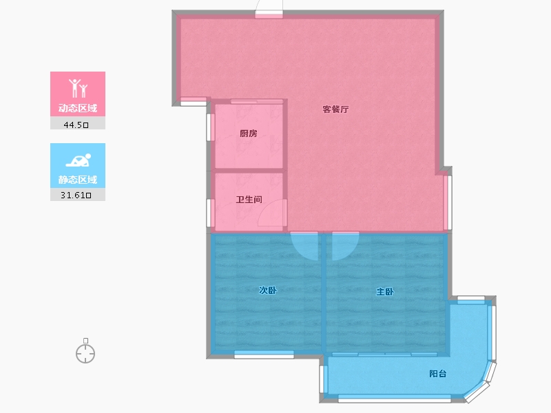 海南省-海口市-欣安花园A-B座-77.67-户型库-动静分区