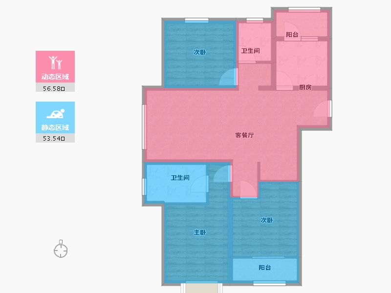 山东省-德州市-阳光幸福城-98.00-户型库-动静分区