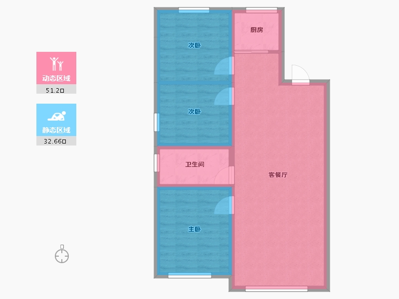 内蒙古自治区-赤峰市-天宫阁小区-90.00-户型库-动静分区