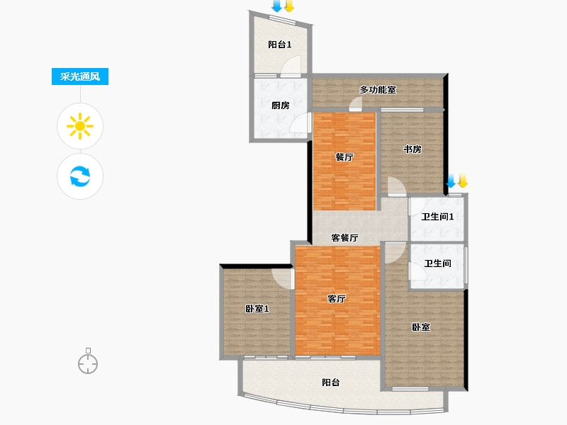 浙江省-湖州市-琥珀公馆-209.44-户型库-采光通风