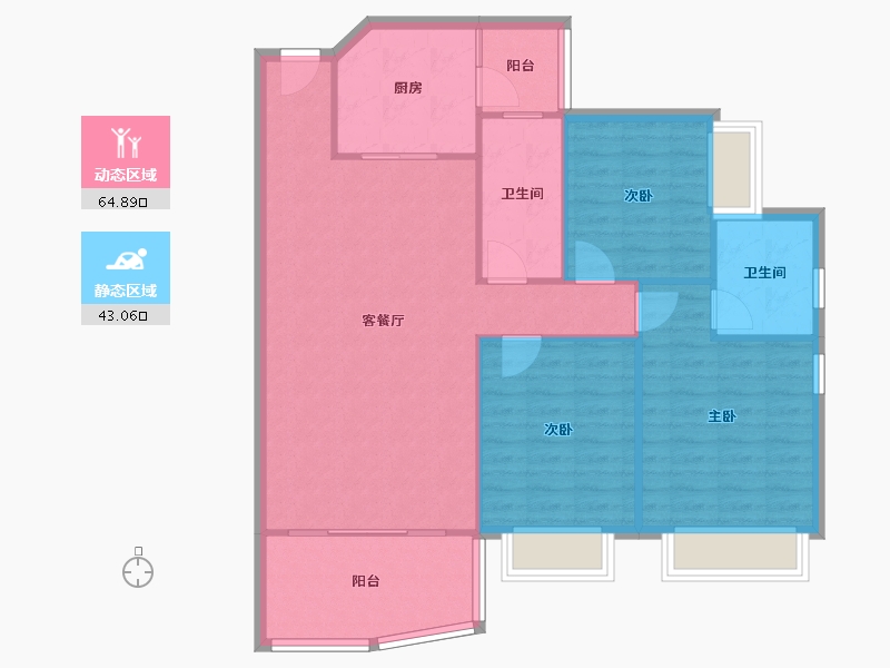 广东省-中山市-永怡·聚豪园-97.54-户型库-动静分区