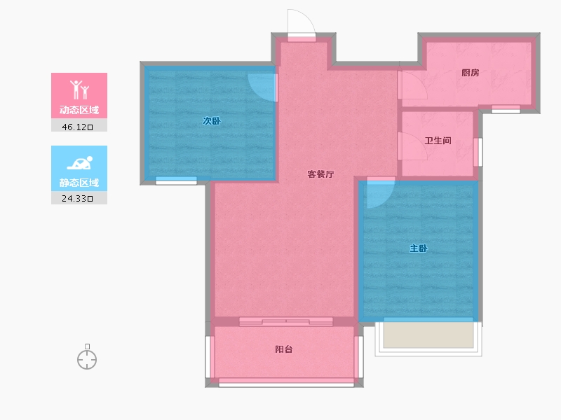 山西省-临汾市-公园壹号四期华夏悦府-63.00-户型库-动静分区