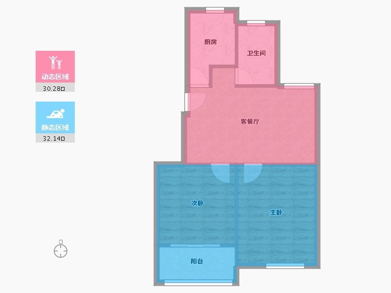 江苏省-南京市-永欣新寓-66.00-户型库-动静分区