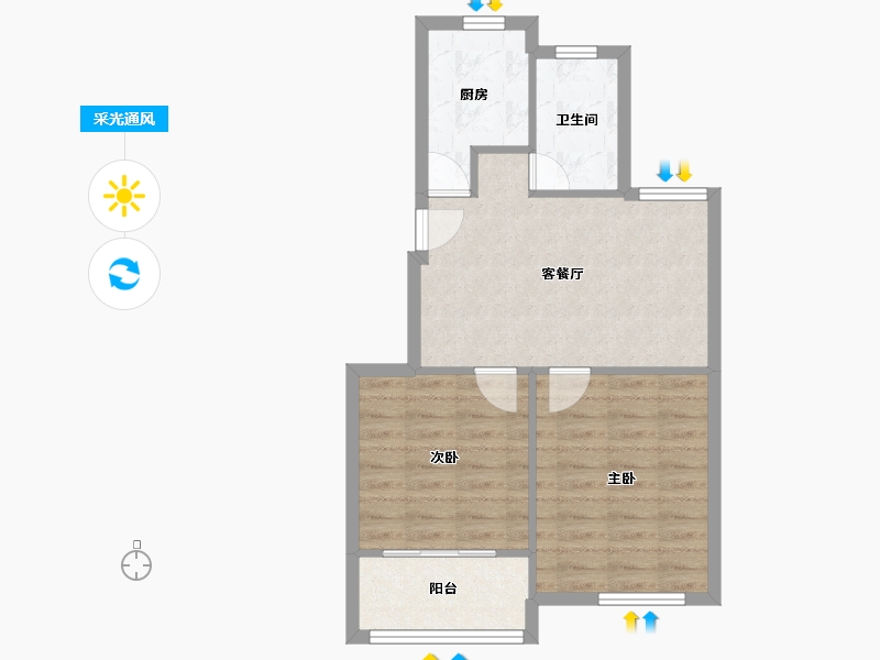 江苏省-南京市-永欣新寓-66.00-户型库-采光通风