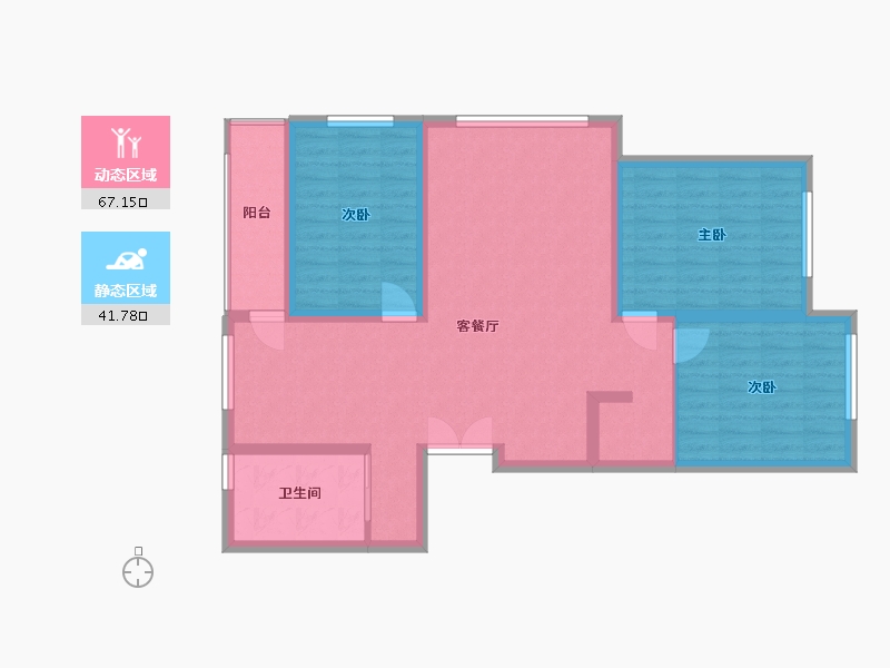 内蒙古自治区-通辽市-钻石岛-102.91-户型库-动静分区