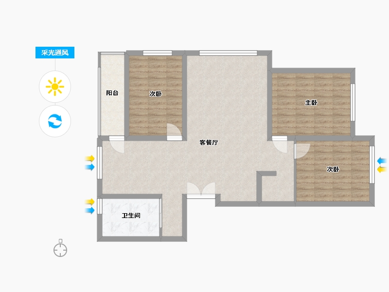 内蒙古自治区-通辽市-钻石岛-102.91-户型库-采光通风