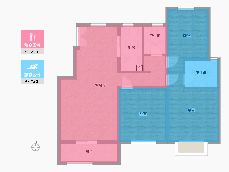 河南省-郑州市-汇泉西悦城-六号院-92.00-户型库-动静分区