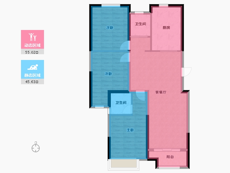 新疆维吾尔自治区-乌鲁木齐市-北大路安置小区-110.00-户型库-动静分区