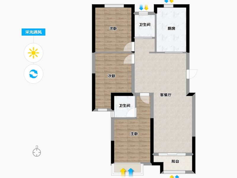 新疆维吾尔自治区-乌鲁木齐市-北大路安置小区-110.00-户型库-采光通风