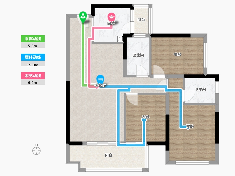 广西壮族自治区-贵港市-华奥阳光城悦府-85.76-户型库-动静线