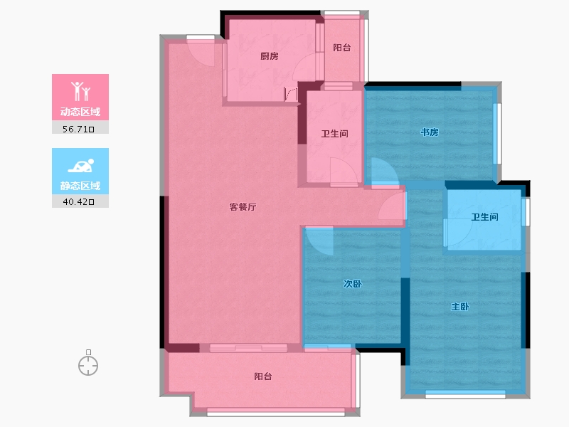 广西壮族自治区-贵港市-华奥阳光城悦府-85.76-户型库-动静分区