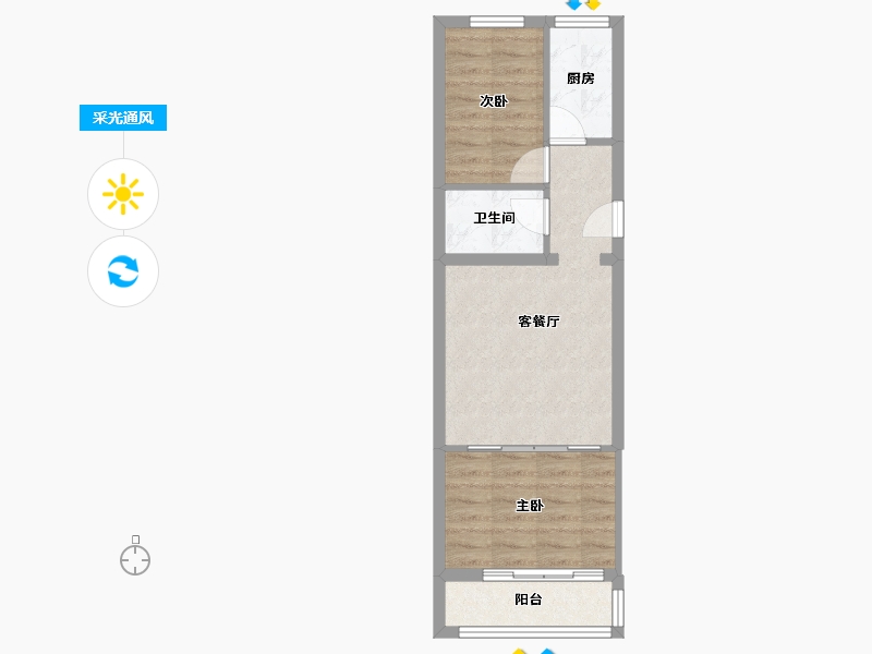 北京-北京市-石园-东区-59.74-户型库-采光通风