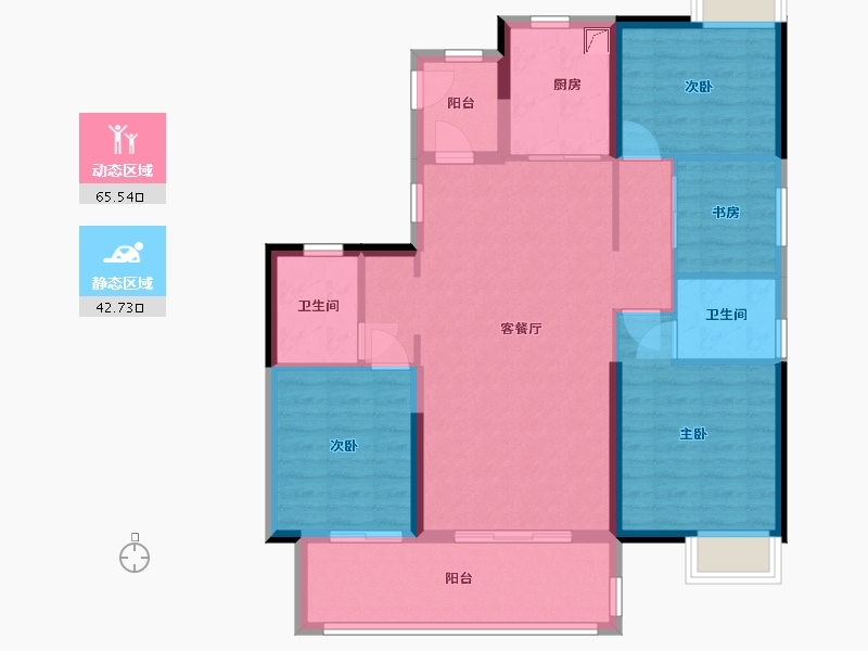 湖南省-岳阳市-君临惠城-102.00-户型库-动静分区