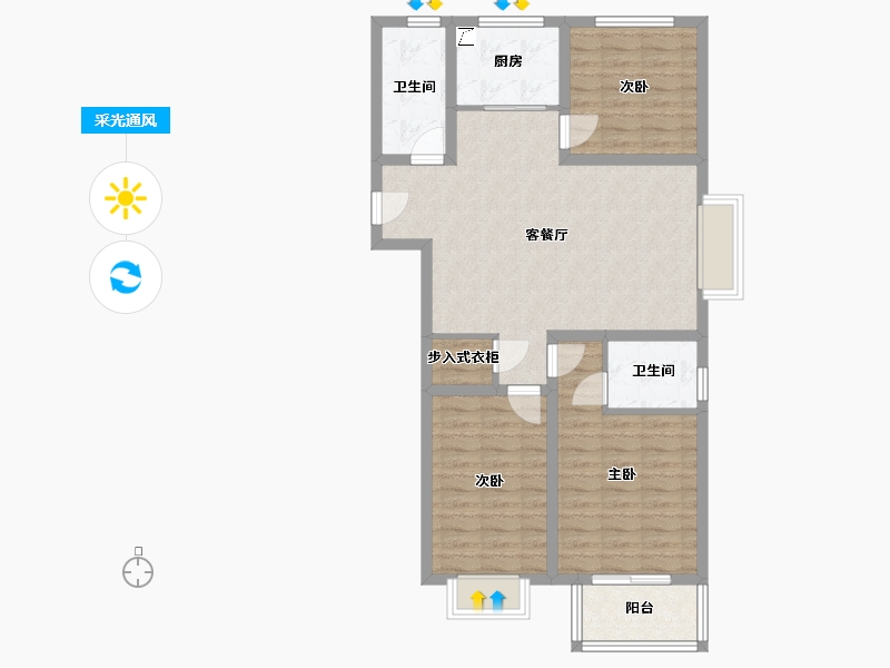 山西省-太原市-靖烨天朗美域-100.00-户型库-采光通风