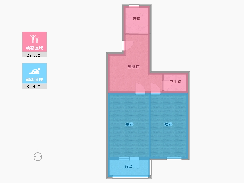 北京-北京市-金沟河路3号院-51.00-户型库-动静分区