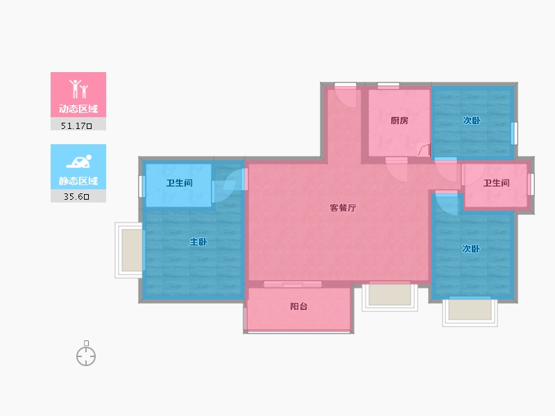 云南省-昆明市-吾悦华府-97.80-户型库-动静分区