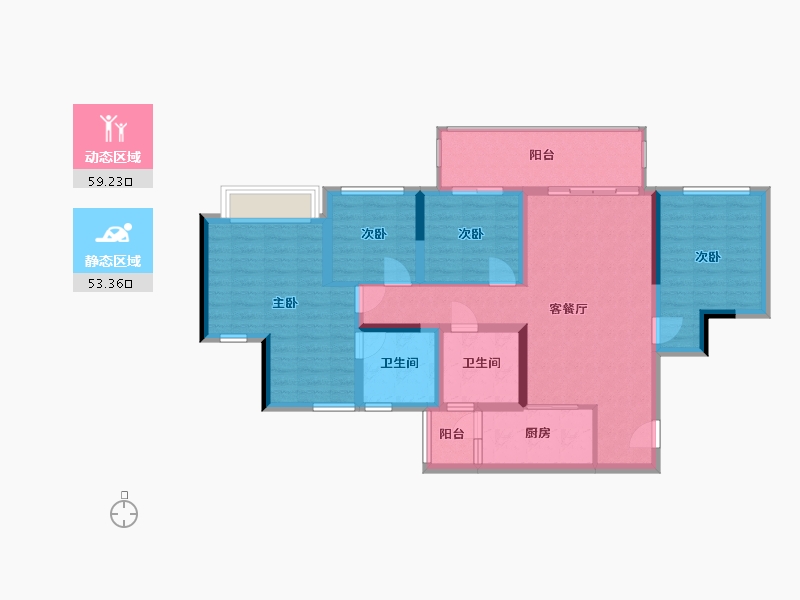 重庆-重庆市-集美江畔.观澜-100.00-户型库-动静分区