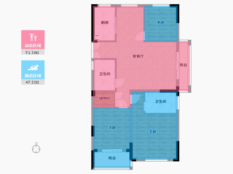 浙江省-台州市-嘉乐苑-89.74-户型库-动静分区