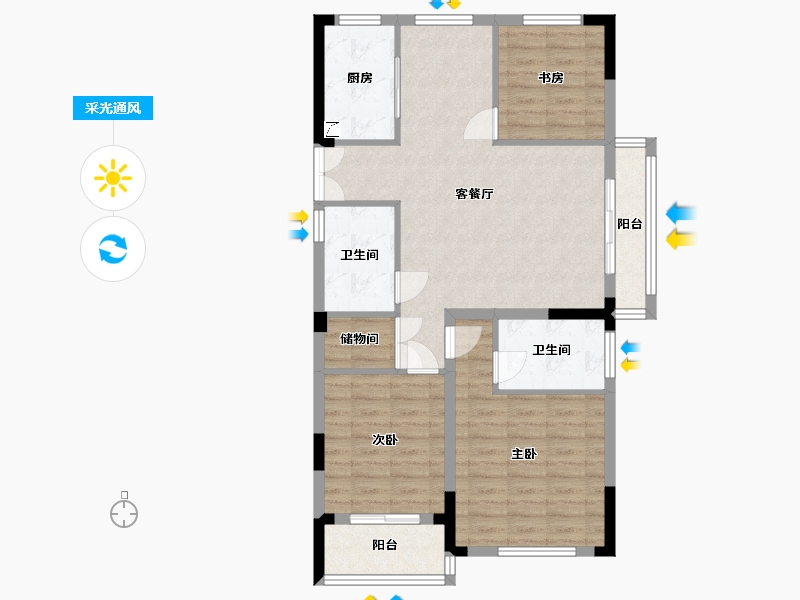 浙江省-台州市-嘉乐苑-89.74-户型库-采光通风