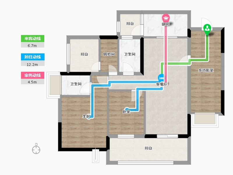 广东省-肇庆市-锦龙·凤凰城花园-96.26-户型库-动静线